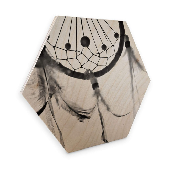 Hexagon - Holz Birke-Furnier - Träumfänger