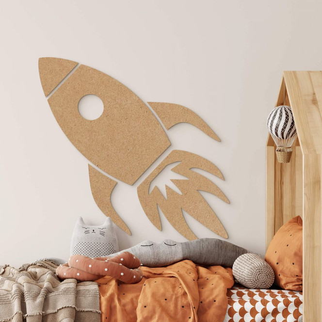 Holzdeko Rakete XXL - MDF Natur