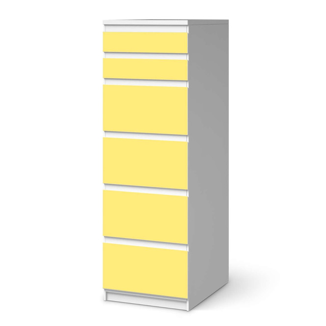 Klebefolie IKEA Malm Kommode 6 Schubladen (schmal) - Gelb Light- Bild 1