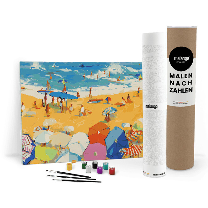 Malen nach Zahlen Leinwandbild - Strandzeit am Meer