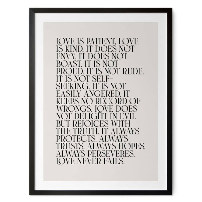 Poster mit Spruch | Love is - Liebe ist geduldig - KsanaKalpa