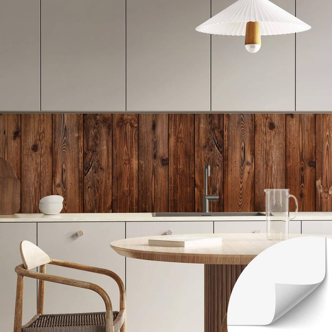 Selbstklebende Küchenrückwand Holzpaneele 02