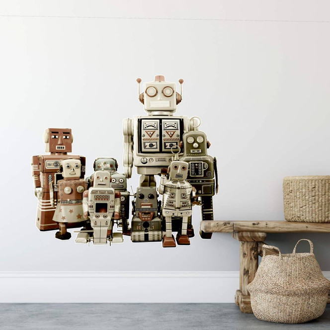Wandsticker Versammlung der Roboter