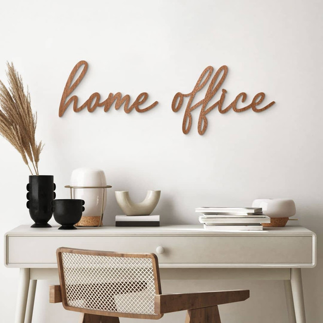 3D Holz Schriftzug Home Office - Mahagoni