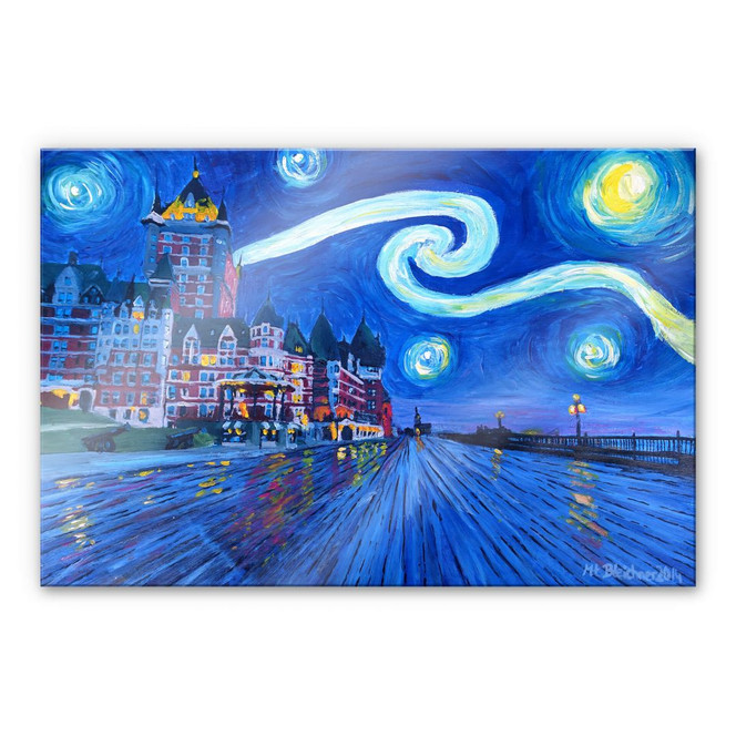 Acrylglasbild Bleichner - Starry Night in Quebec