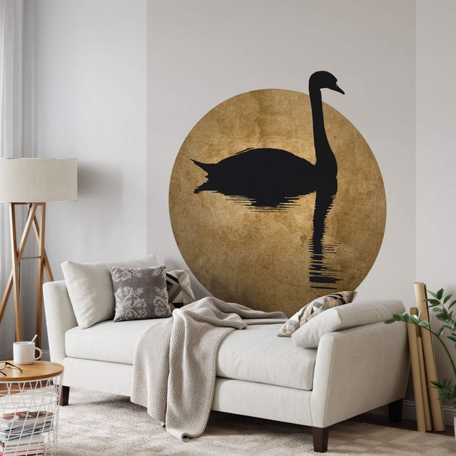 Fototapete Kubistika - Schwanensee im Vollmond - 192x260cm - Bild 1