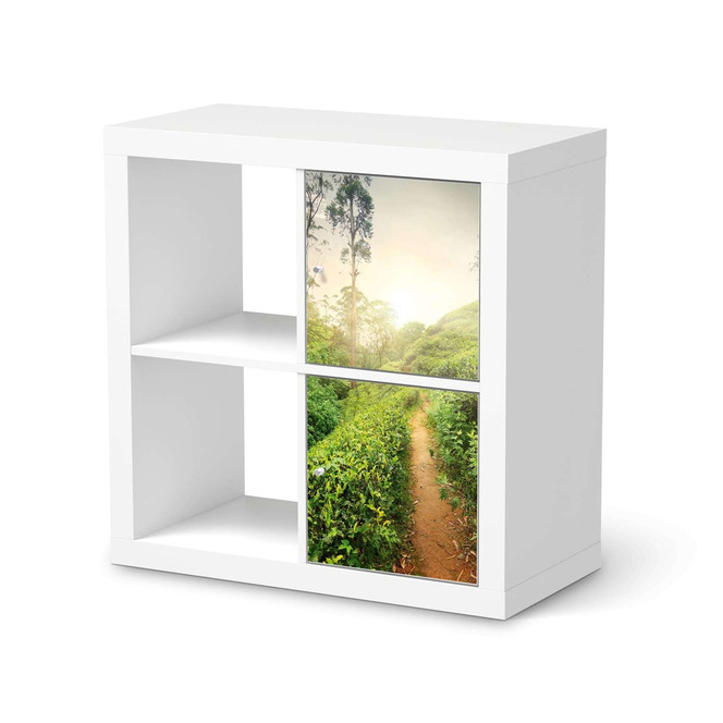 Klebefolie IKEA Expedit Regal 2 Türen (hoch) - Green Tea Fields- Bild 1