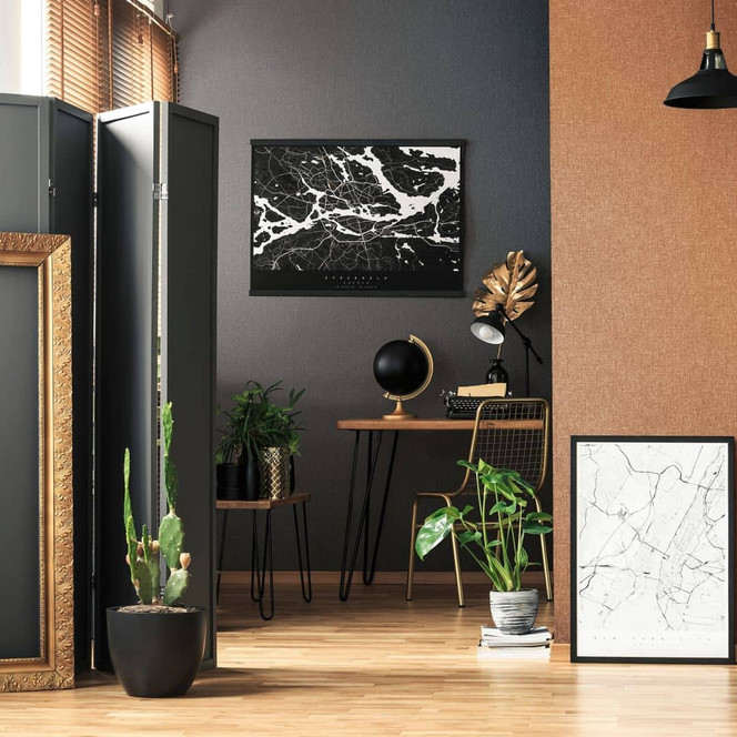 Vliestapete in textiler Struktur gold Uni