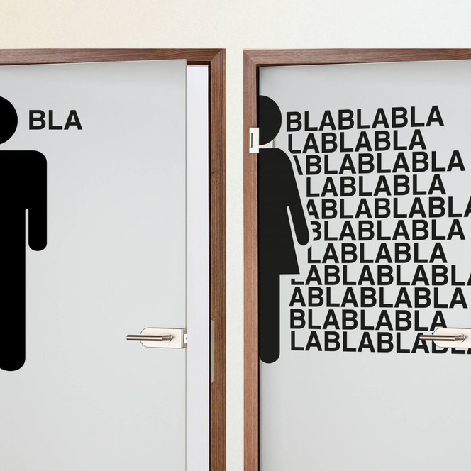 Wandtattoo WC - Bla-Bla-Bla - 80x76cm - Bild 1