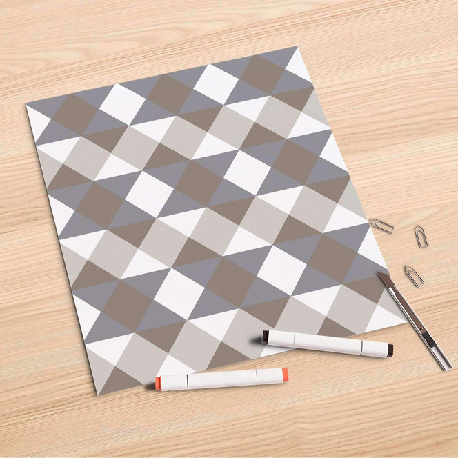 Folienbogen (30x30cm) - Triangle Pattern - Grau- Bild 1