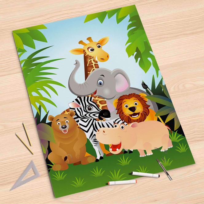 Folienbogen (80x120cm) - Wild Animals- Bild 1