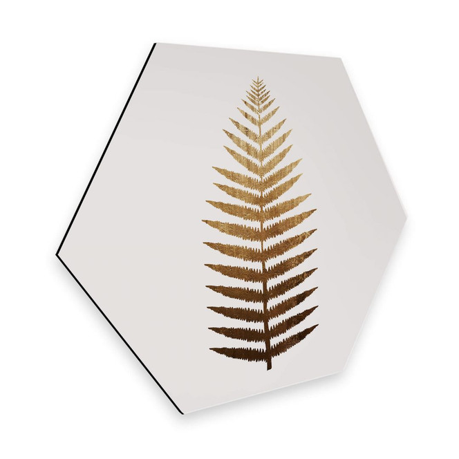 Hexagon - Alu-Dibond Kubistika – Goldener Farn