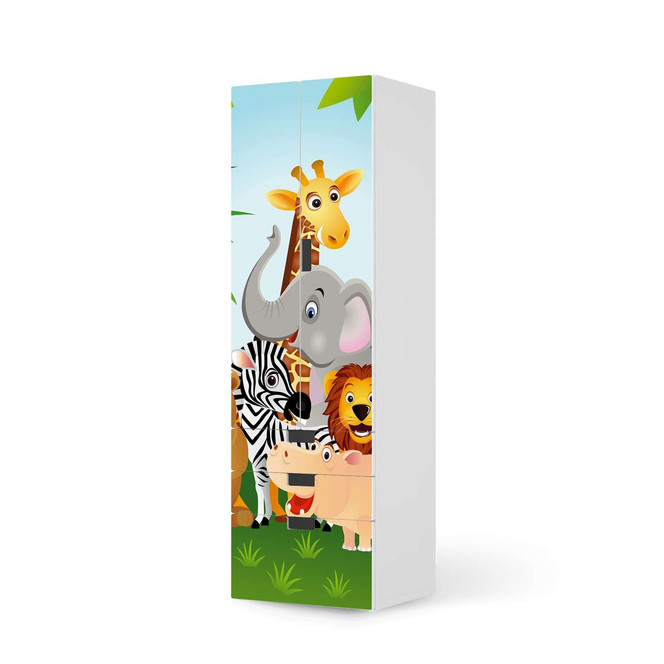 Klebefolie IKEA Stuva / Malad - 3 Schubladen und 2 grosse Türen - Wild Animals- Bild 1