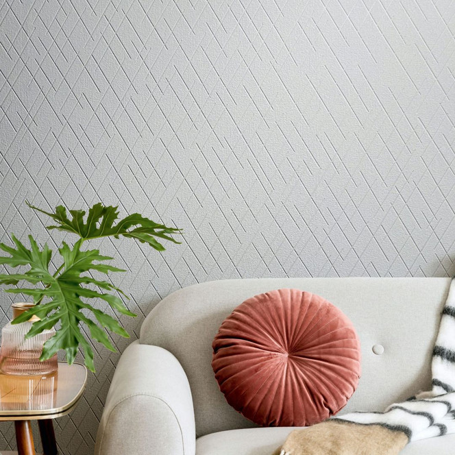 Vliestapete mit geometrischen Rauten weiss Grafisch