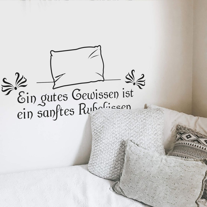 Wandtattoo Ein gutes Gewissen ist ein sanftes Ruhekissen
