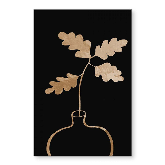 Acrylglasbild 1X Studio - Goldene Eichenblätter in einer Vase