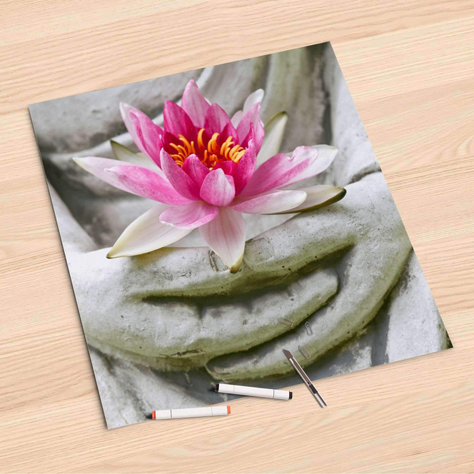 Folienbogen (60x60cm) - Flower Buddha- Bild 1