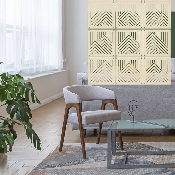 Holz Raumteiler Berge - Pappel