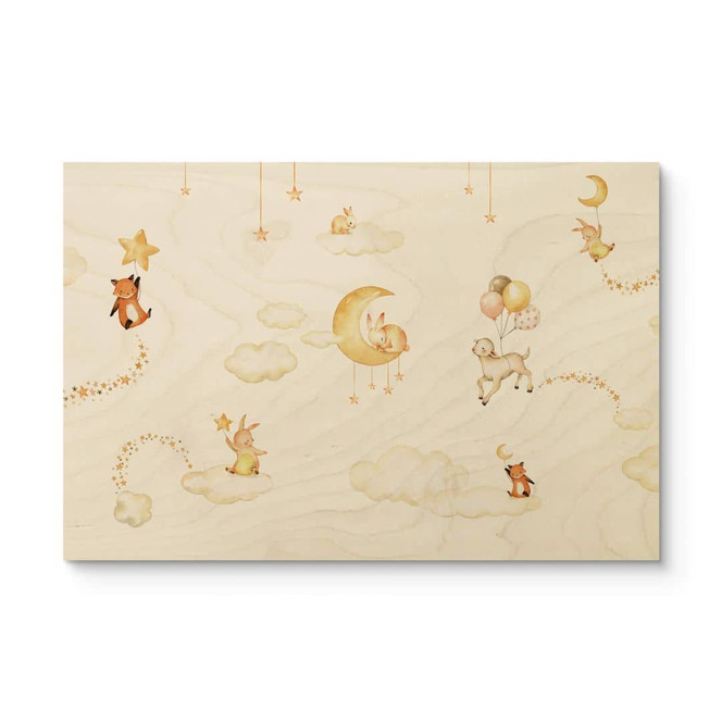 Holzbild Kikki Belle - Süsse Träume weiss