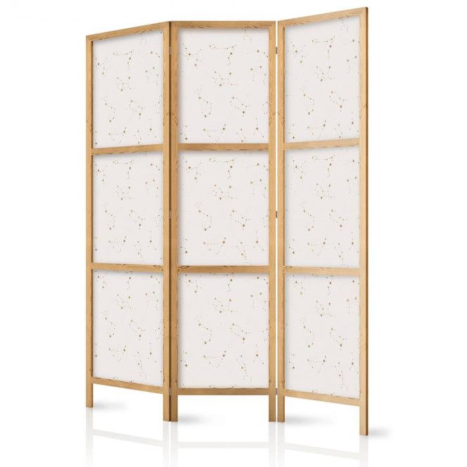 Japanischer Paravent, Raumteiler freistehend, Trennwand - Star Map: Delicate Constellations