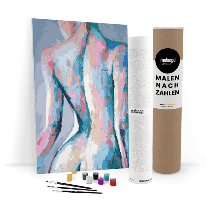 Malen nach Zahlen Leinwandbild - Frau mit sinnlichem Rücken