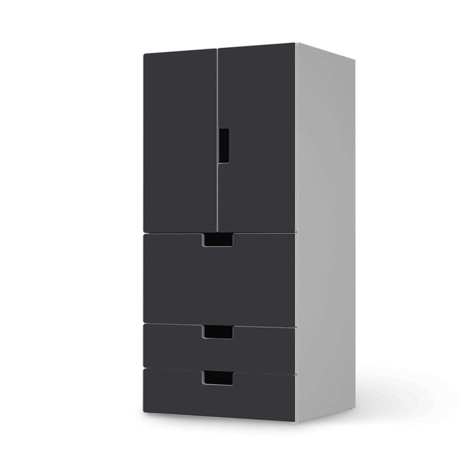 Möbelfolie IKEA Stuva / Malad - 3 Schubladen und 2 kleine Türen - Grau Dark- Bild 1