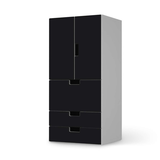 Möbelfolie IKEA Stuva / Malad - 3 Schubladen und 2 kleine Türen - Schwarz- Bild 1