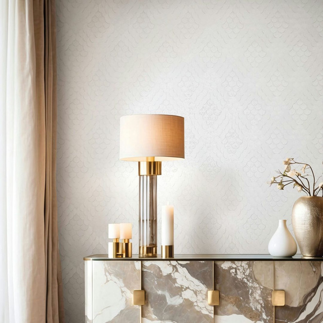 Vliestapete Blumen, 3D-Optik Geometrisch matt in Weiss - Papis Loveday