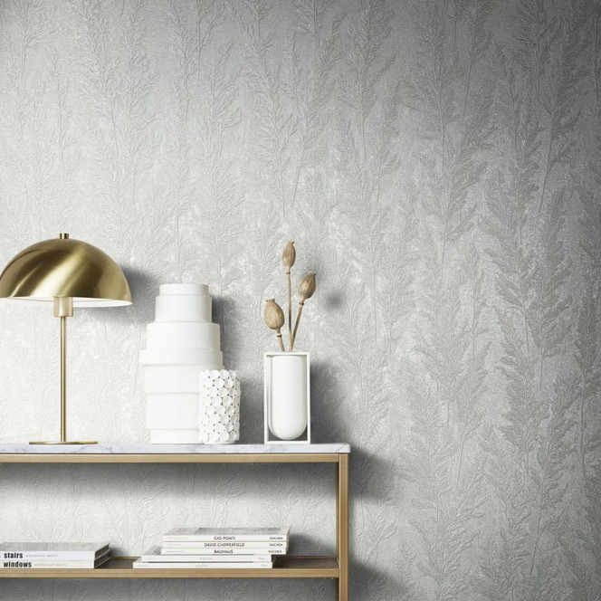 Vliestapete mit feinen Ästen weiss Floral