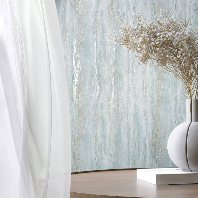 Vliestapete mit glänzender, grober Struktur weiss Putzoptik