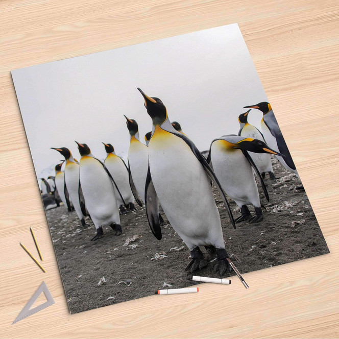 Folienbogen (90x90cm) - Penguin Family- Bild 1