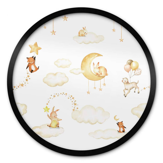 Kinderposter Kikki Belle - Süsse Träume weiss - Rund