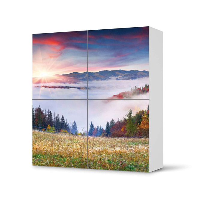 Klebefolie IKEA Besta Schrank 4 Türen - Herbstwald- Bild 1