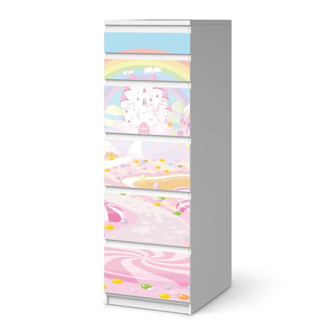Klebefolie IKEA Malm Kommode 6 Schubladen (schmal) - Candyland- Bild 1