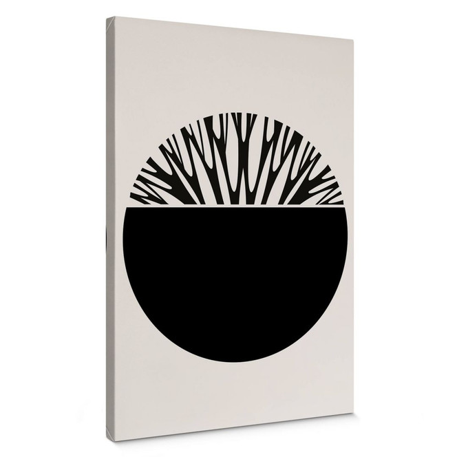 Leinwandbild Kubistika - Baum des Lebens - Schwarz