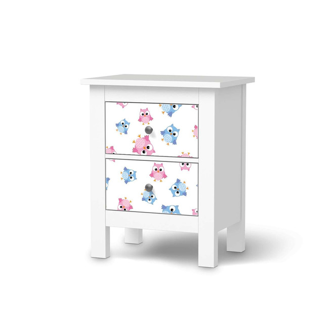 Möbelfolie IKEA Hemnes Kommode 2 Schubladen - Eulenparty- Bild 1