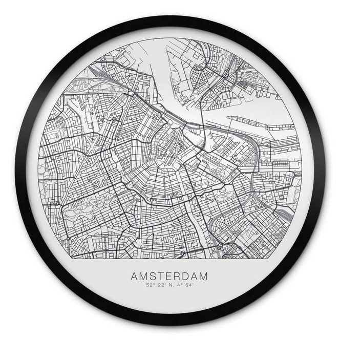 Poster Stadtplan Amsterdam - Rund