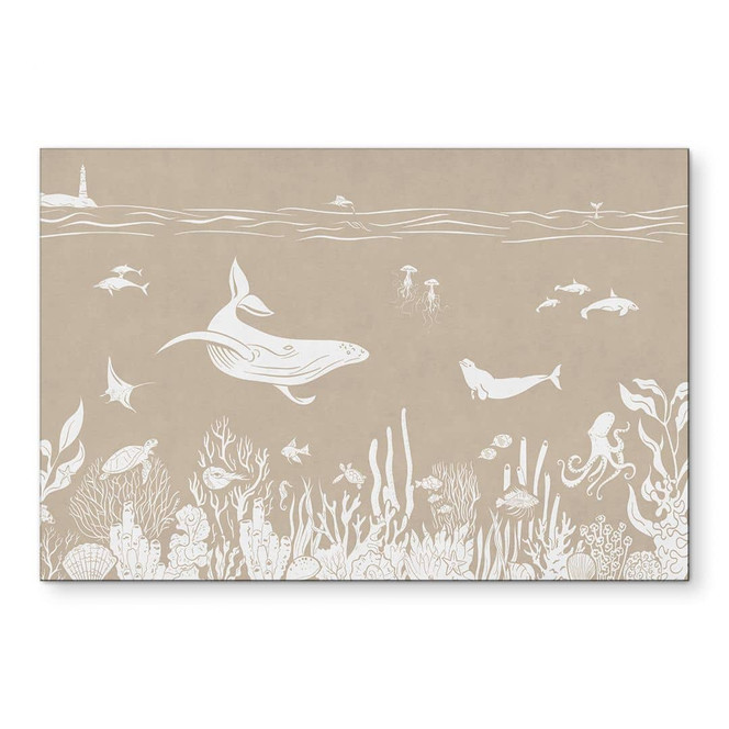 Wandbild Faszinierende Meerestiere im Ozean - Braun - Kikki Belle - Alu-Dibond