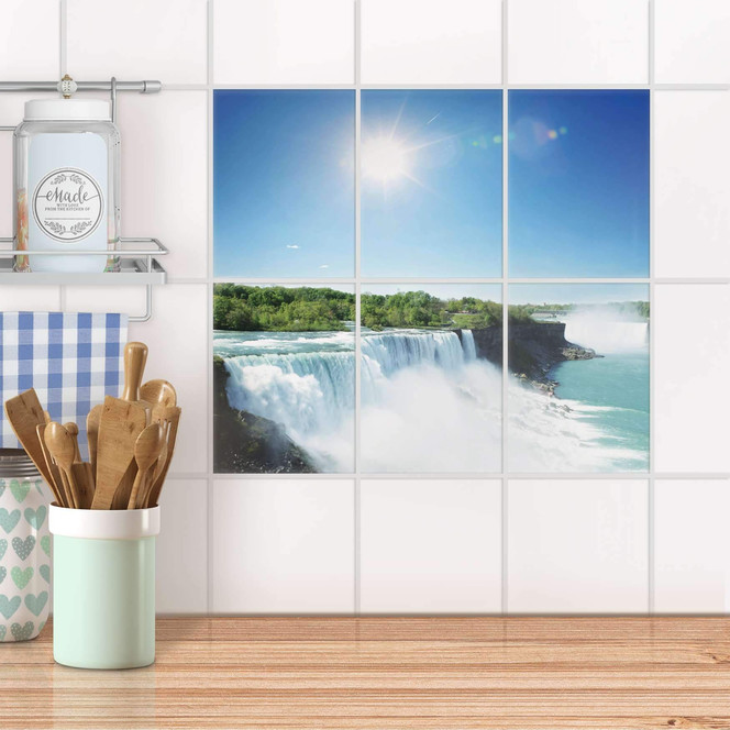 Fliesenaufkleber hoch - Niagara Falls - 6er Set