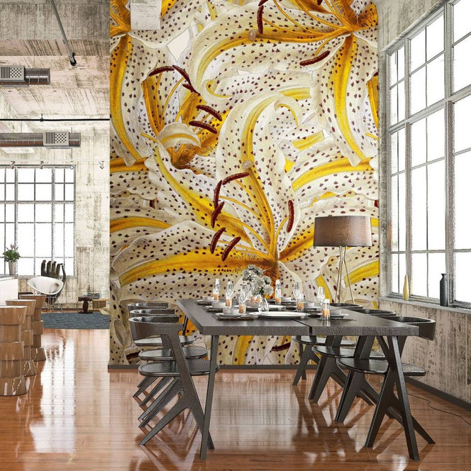 Fototapete mit Pflanzen, Weiss Floral 3.40 x 1.59 m