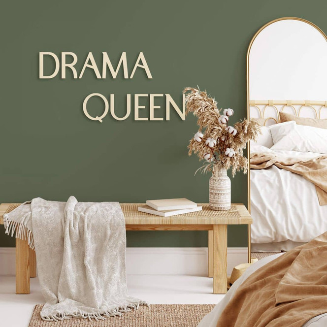 Holz-Schriftzug Drama Queen - Pappel
