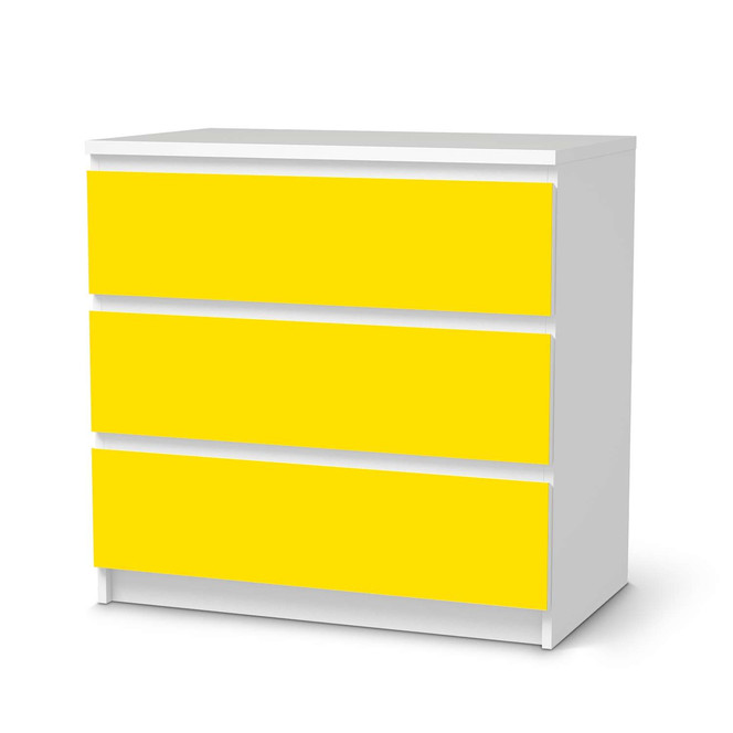 Klebefolie IKEA Malm Kommode 3 Schubladen - Gelb Dark- Bild 1
