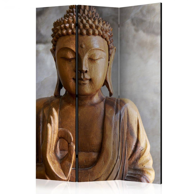 Paravent, Raumteiler freistehend, Trennwand - Buddha, 3-teilig - 135 x 172 cm