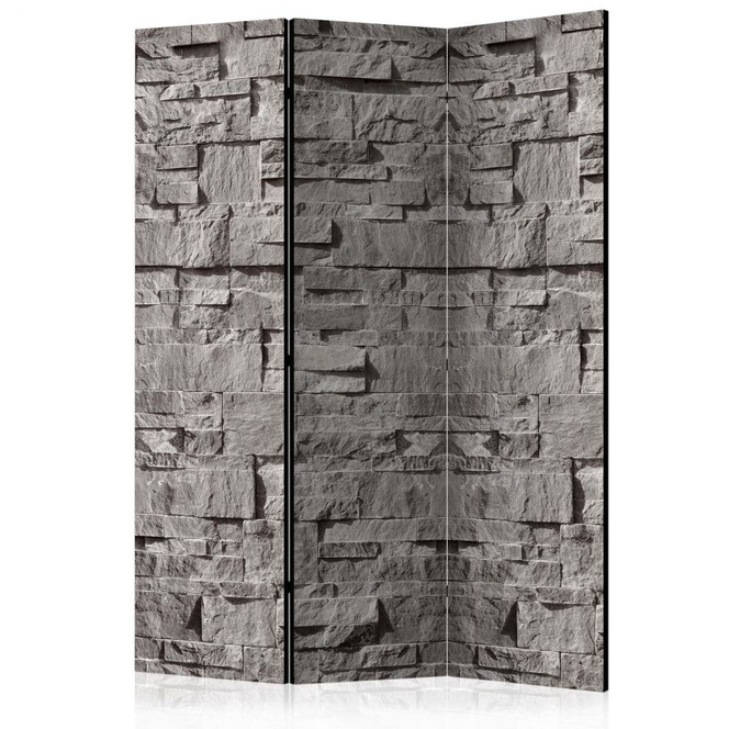 Paravent, Raumteiler freistehend, Trennwand - Stein Tab, 3-teilig - 135 x 172 cm