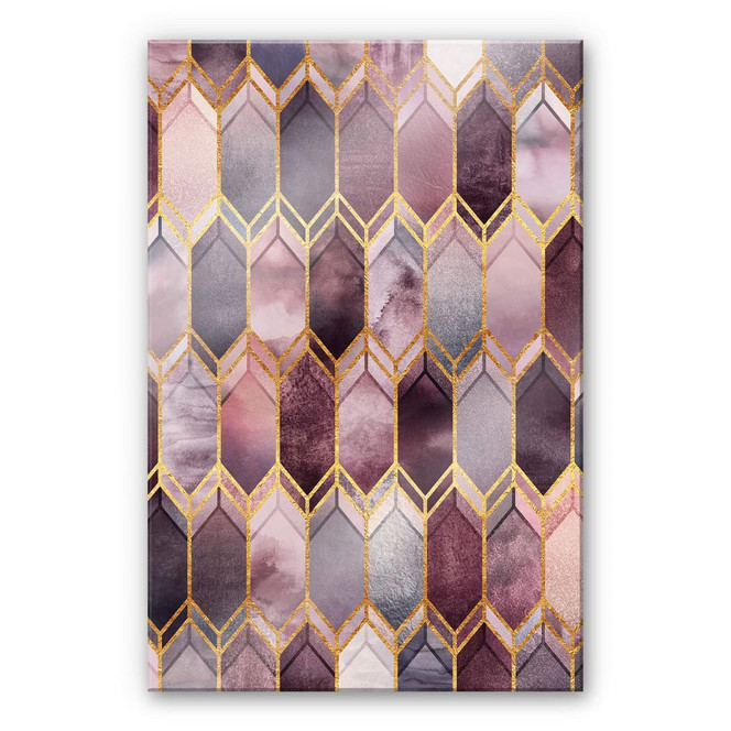 Acrylglasbild Fredriksson - Glasmalerei: Rosé und Gold