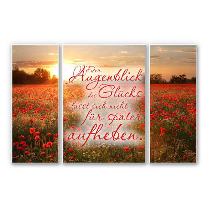 Hartschaumbild Der Augenblick des Glücks (3-teilig)