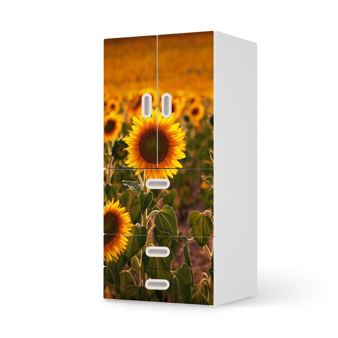 Möbelfolie IKEA Stuva / Fritids - 3 Schubladen und 2 kleinen Türen - Sunflowers- Bild 1