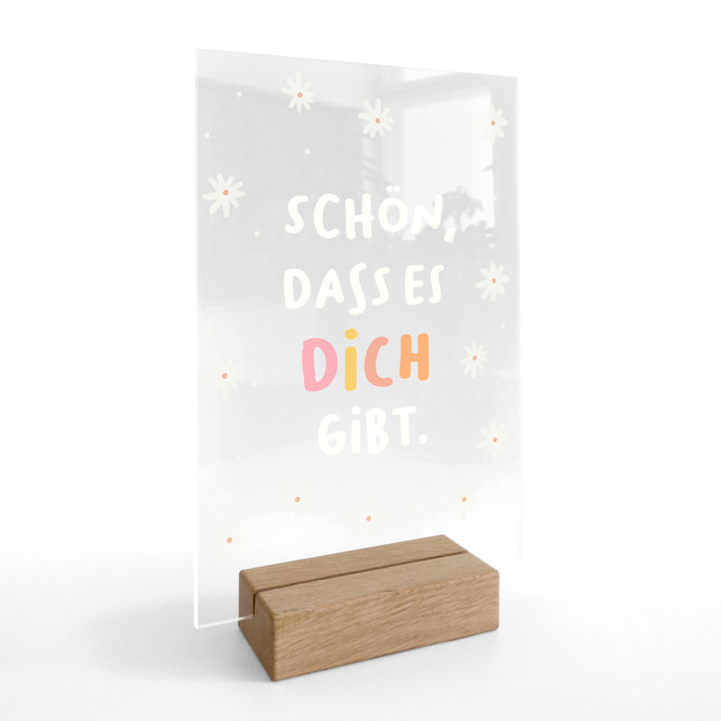 Tischaufsteller - Glaubenssatz "Schön, dass es dich gibt" kindgerecht