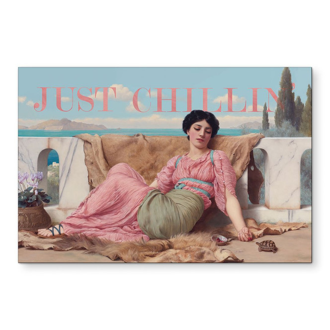Wandbild Just Chillin - Inspiriert von John William Godward - Alu-Dibond