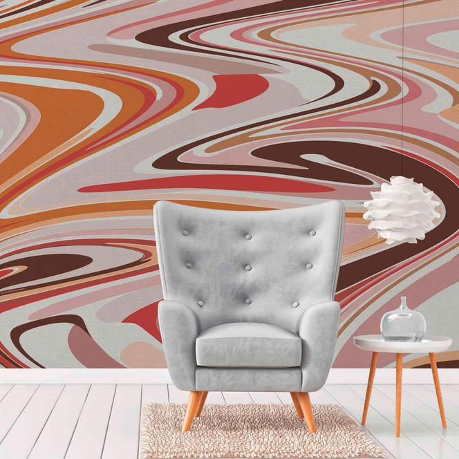 Fototapete Kunst ColourCircles2 in beige lila - Vliestapete Designwalls 2 - 2.55x3.5 m
